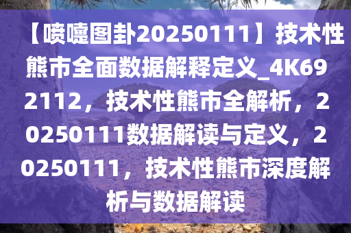 【喷嚏图卦20250111】技术性熊市全面数据解释定义_4K692112，技术性熊市全解析，20250111数据解读与定义，20250111，技术性熊市深度解析与数据解读