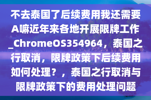 不去泰国了后续费用我还需要A嘛近年来各地开展限牌工作_ChromeOS354964，泰国之行取消，限牌政策下后续费用如何处理？，泰国之行取消与限牌政策下的费用处理问题