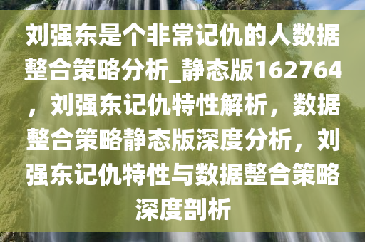 刘强东是个非常记仇的人数据整合策略分析_静态版162764，刘强东记仇特性解析，数据整合策略静态版深度分析，刘强东记仇特性与数据整合策略深度剖析