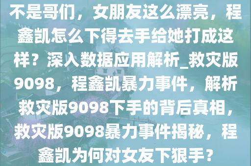 不是哥们，女朋友这么漂亮，程鑫凯怎么下得去手给她打成这样？深入数据应用解析_救灾版9098，程鑫凯暴力事件，解析救灾版9098下手的背后真相，救灾版9098暴力事件揭秘，程鑫凯为何对女友下狠手？