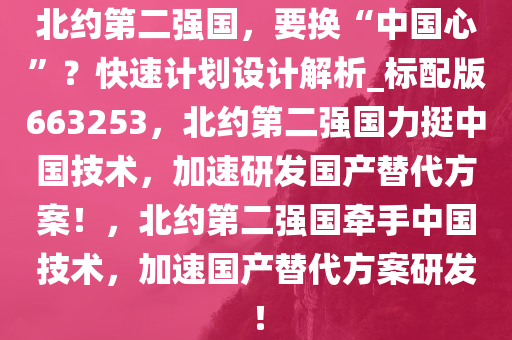 北约第二强国，要换“中国心”？快速计划设计解析_标配版663253，北约第二强国力挺中国技术，加速研发国产替代方案！，北约第二强国牵手中国技术，加速国产替代方案研发！