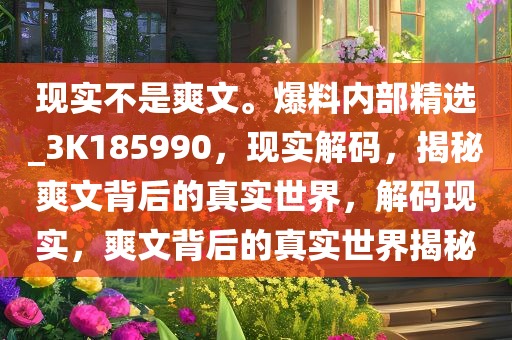 现实不是爽文。爆料内部精选_3K185990，现实解码，揭秘爽文背后的真实世界，解码现实，爽文背后的真实世界揭秘