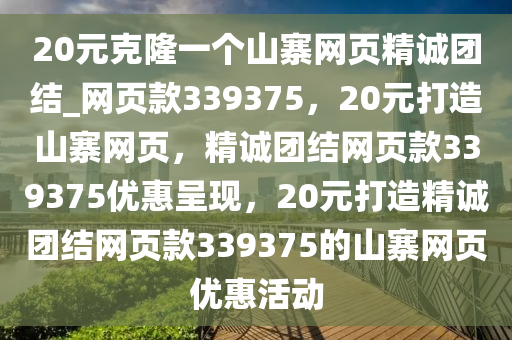 20元克隆一个山寨网页精诚团结_网页款339375，20元打造山寨网页，精诚团结网页款339375优惠呈现，20元打造精诚团结网页款339375的山寨网页优惠活动