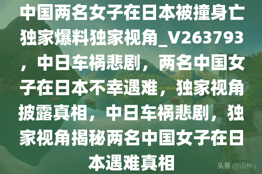 中国两名女子在日本被撞身亡独家爆料独家视角_V263793，中日车祸悲剧，两名中国女子在日本不幸遇难，独家视角披露真相，中日车祸悲剧，独家视角揭秘两名中国女子在日本遇难真相