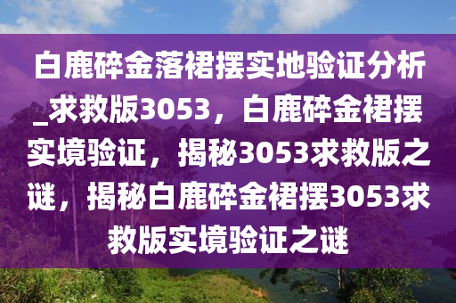 白鹿碎金落裙摆实地验证分析_求救版3053，白鹿碎金裙摆实境验证，揭秘3053求救版之谜，揭秘白鹿碎金裙摆3053求救版实境验证之谜