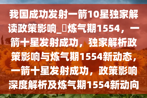 我国成功发射一箭10星独家解读政策影响_?炼气期1554，一箭十星发射成功，独家解析政策影响与炼气期1554新动态，一箭十星发射成功，政策影响深度解析及炼气期1554新动向