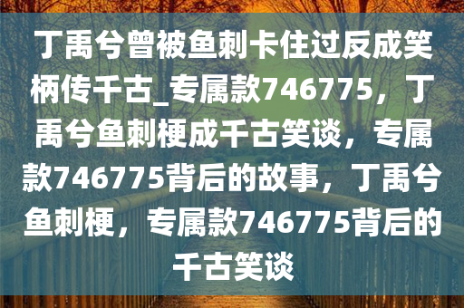 丁禹兮曾被鱼刺卡住过反成笑柄传千古_专属款746775，丁禹兮鱼刺梗成千古笑谈，专属款746775背后的故事，丁禹兮鱼刺梗，专属款746775背后的千古笑谈