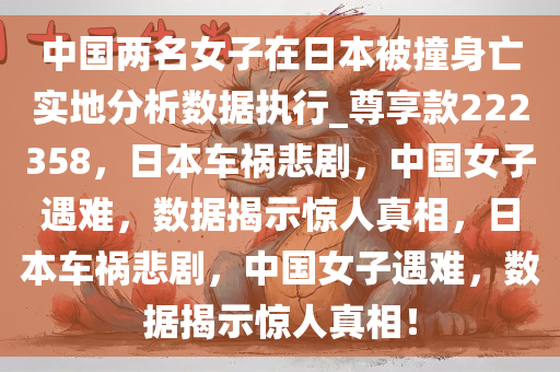 中国两名女子在日本被撞身亡实地分析数据执行_尊享款222358，日本车祸悲剧，中国女子遇难，数据揭示惊人真相，日本车祸悲剧，中国女子遇难，数据揭示惊人真相！