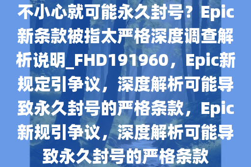 不小心就可能永久封号？Epic新条款被指太严格深度调查解析说明_FHD191960，Epic新规定引争议，深度解析可能导致永久封号的严格条款，Epic新规引争议，深度解析可能导致永久封号的严格条款