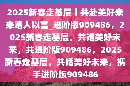 2025新春走基层丨共赴美好未来赠人以言_进阶版909486，2025新春走基层，共话美好未来，共进阶版909486，2025新春走基层，共话美好未来，携手进阶版909486