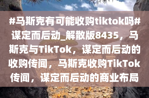 #马斯克有可能收购tiktok吗#谋定而后动_解散版8435，马斯克与TikTok，谋定而后动的收购传闻，马斯克收购TikTok传闻，谋定而后动的商业布局