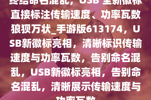 终结命名混乱，USB 全新徽标直接标注传输速度、功率瓦数狼狈万状_手游版613174，USB新徽标亮相，清晰标识传输速度与功率瓦数，告别命名混乱，USB新徽标亮相，告别命名混乱，清晰展示传输速度与功率瓦数