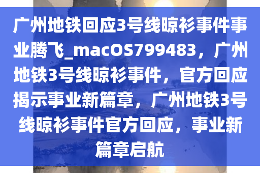 广州地铁回应3号线晾衫事件事业腾飞_macOS799483，广州地铁3号线晾衫事件，官方回应揭示事业新篇章，广州地铁3号线晾衫事件官方回应，事业新篇章启航