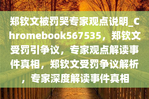 郑钦文被罚哭专家观点说明_Chromebook567535，郑钦文受罚引争议，专家观点解读事件真相，郑钦文受罚争议解析，专家深度解读事件真相