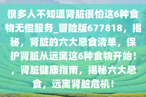 很多人不知道肾脏很怕这6种食物无偿服务_冒险版677818，揭秘，肾脏的六大忌食清单，保护肾脏从远离这6种食物开始！，肾脏健康指南，揭秘六大忌食，远离肾脏危机！