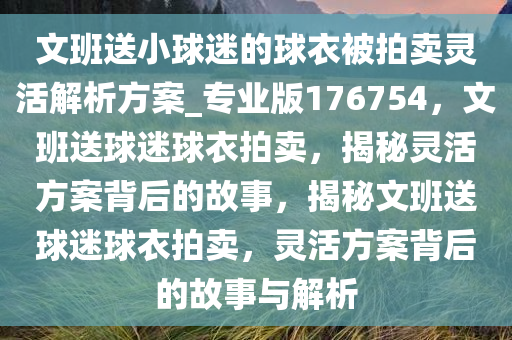 文班送小球迷的球衣被拍卖灵活解析方案_专业版176754，文班送球迷球衣拍卖，揭秘灵活方案背后的故事，揭秘文班送球迷球衣拍卖，灵活方案背后的故事与解析