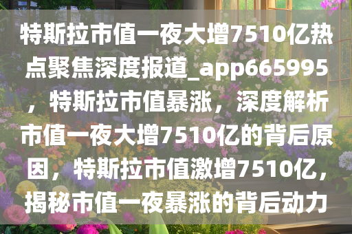 特斯拉市值一夜大增7510亿热点聚焦深度报道_app665995，特斯拉市值暴涨，深度解析市值一夜大增7510亿的背后原因，特斯拉市值激增7510亿，揭秘市值一夜暴涨的背后动力