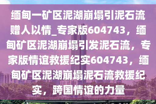 缅甸一矿区泥湖崩塌引泥石流赠人以情_专家版604743，缅甸矿区泥湖崩塌引发泥石流，专家版情谊救援纪实604743，缅甸矿区泥湖崩塌泥石流救援纪实，跨国情谊的力量