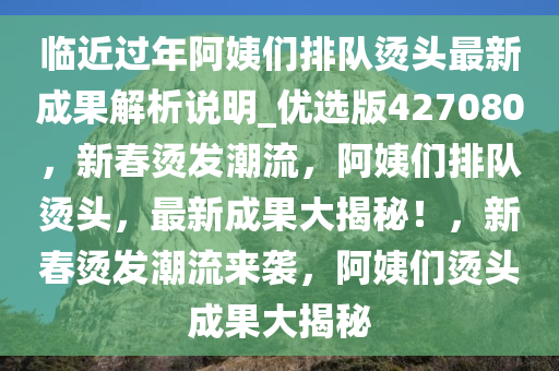 临近过年阿姨们排队烫头最新成果解析说明_优选版427080，新春烫发潮流，阿姨们排队烫头，最新成果大揭秘！，新春烫发潮流来袭，阿姨们烫头成果大揭秘