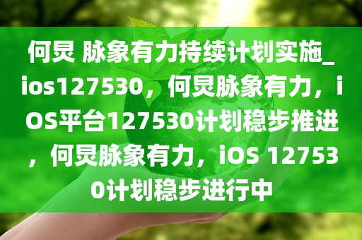 何炅 脉象有力持续计划实施_ios127530，何炅脉象有力，iOS平台127530计划稳步推进，何炅脉象有力，iOS 127530计划稳步进行中