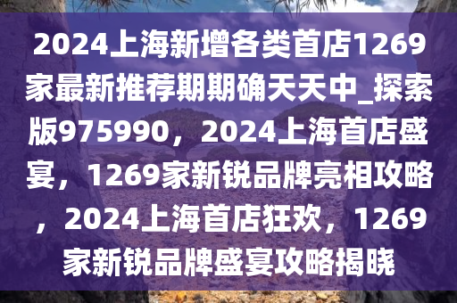 2024上海新增各类首店1269家最新推荐期期确天天中_探索版975990，2024上海首店盛宴，1269家新锐品牌亮相攻略，2024上海首店狂欢，1269家新锐品牌盛宴攻略揭晓