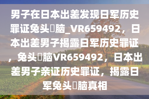 男子在日本出差发现日军历史罪证兔头麞脑_VR659492，日本出差男子揭露日军历史罪证，兔头麞脑VR659492，日本出差男子亲证历史罪证，揭露日军兔头麞脑真相