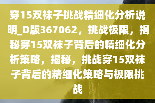 穿15双袜子挑战精细化分析说明_D版367062，挑战极限，揭秘穿15双袜子背后的精细化分析策略，揭秘，挑战穿15双袜子背后的精细化策略与极限挑战