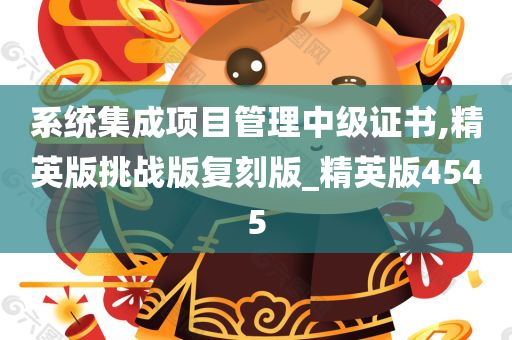 系统集成项目管理中级证书,精英版挑战版复刻版_精英版4545