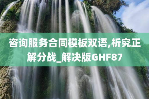 咨询服务合同模板双语,析究正解分战_解决版GHF87