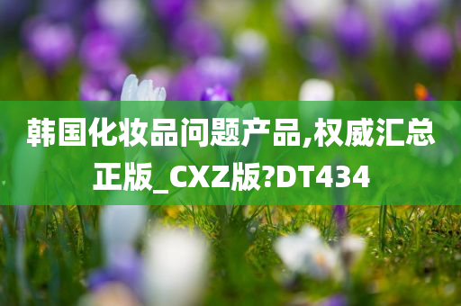 韩国化妆品问题产品,权威汇总正版_CXZ版?DT434