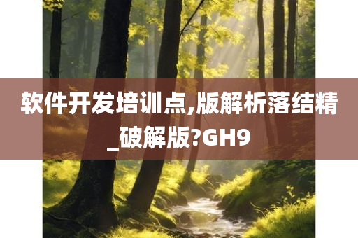 软件开发培训点,版解析落结精_破解版?GH9