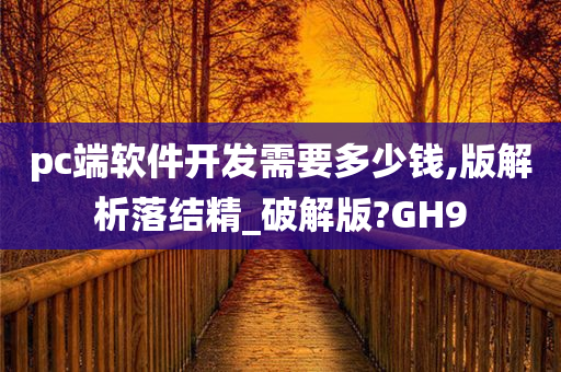 pc端软件开发需要多少钱,版解析落结精_破解版?GH9